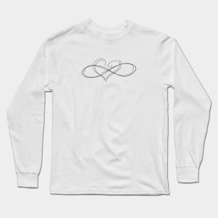 Infinity Endless Love Heart Cute Family Couple Forever Gift Birthday Together Symbol Simple Modern Long Sleeve T-Shirt